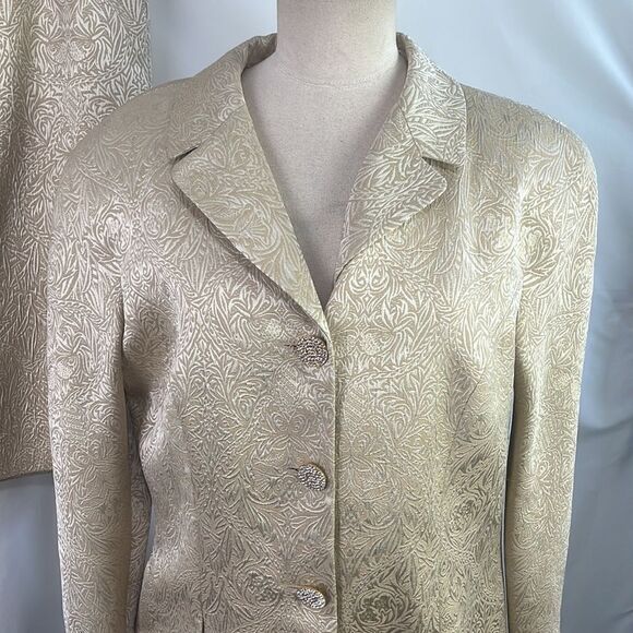 Hartley Gold Brocade Suit Set with Bling Buttons - Picture 2 of 11